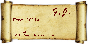 Font Júlia névjegykártya