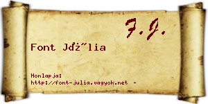 Font Júlia névjegykártya